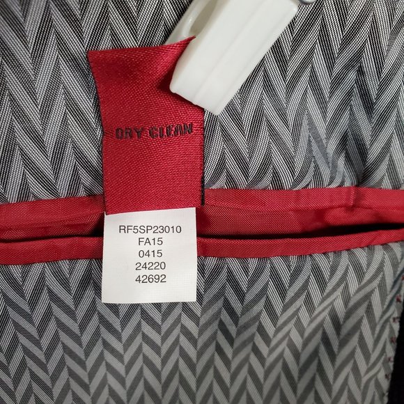 Alfani Mens Size 40L Blazer Sport Coat Slim Fit Velvet Micro Check Black Gray - Picture 10 of 16